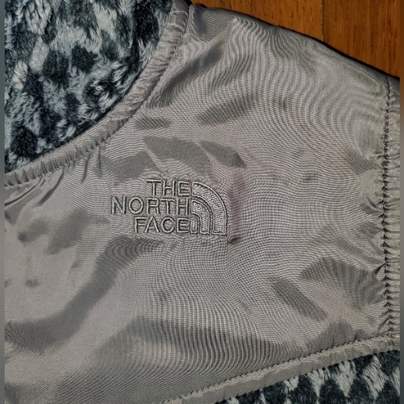 The North Face Girls' Gray Patterned Full Zip Jacket with Hood - Picture 4 of 12